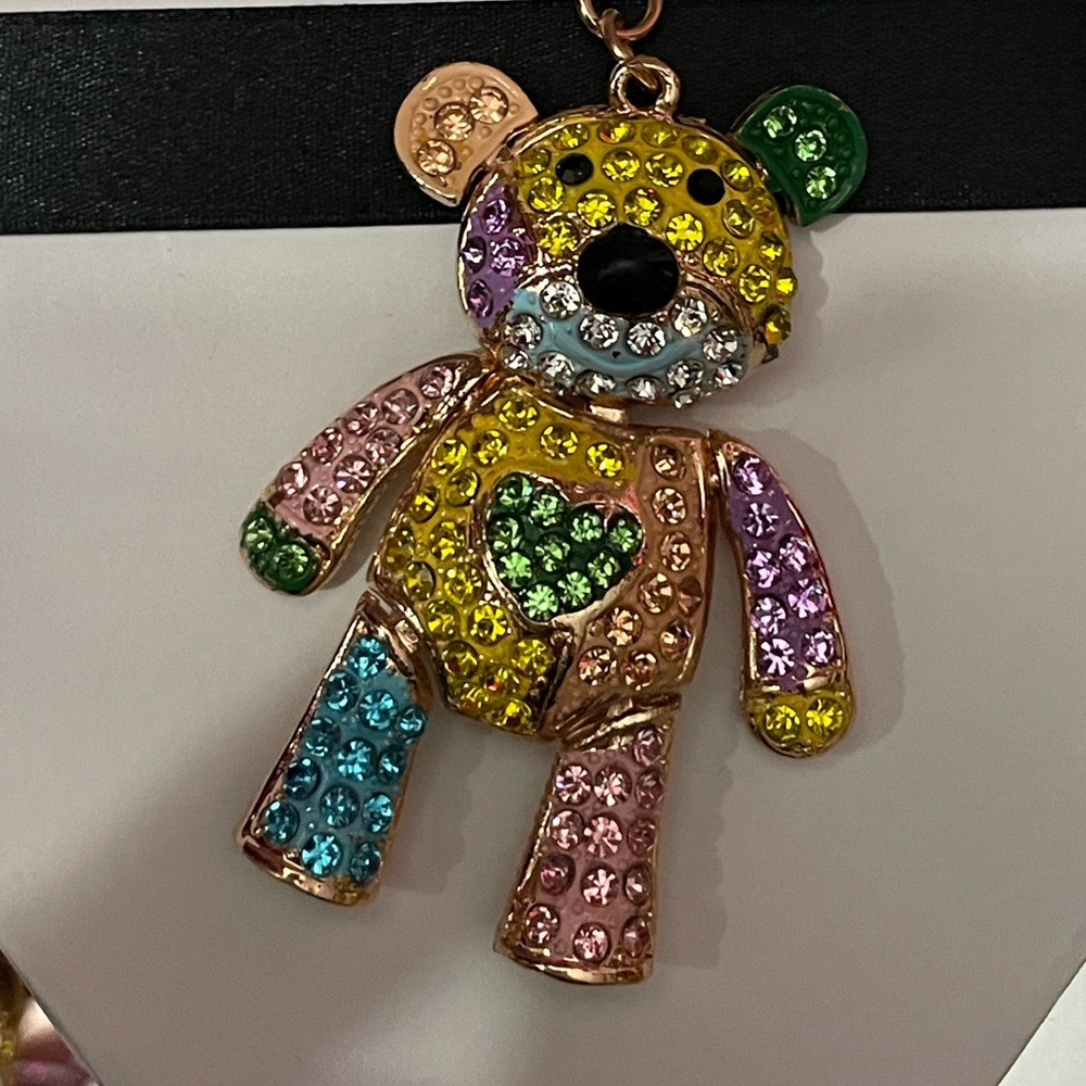 Valentines Patchwork Multi Colored Rhinestone Bea… - image 1